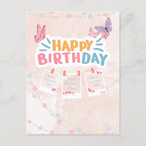 Personalize Pastel Birthday Card