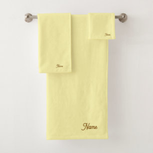 Personalize Pastel Yellow Gift Personal Bath Towel Set