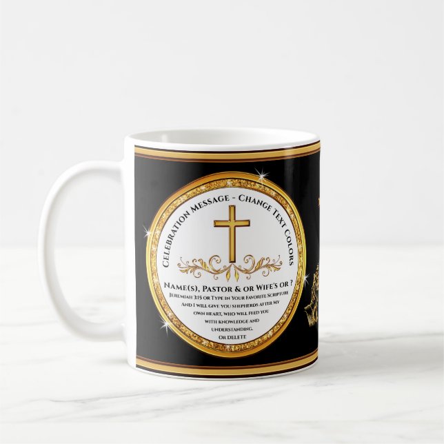 Personalize, Pastor Birthday Gift Ideas, Scripture Coffee Mug (Left)