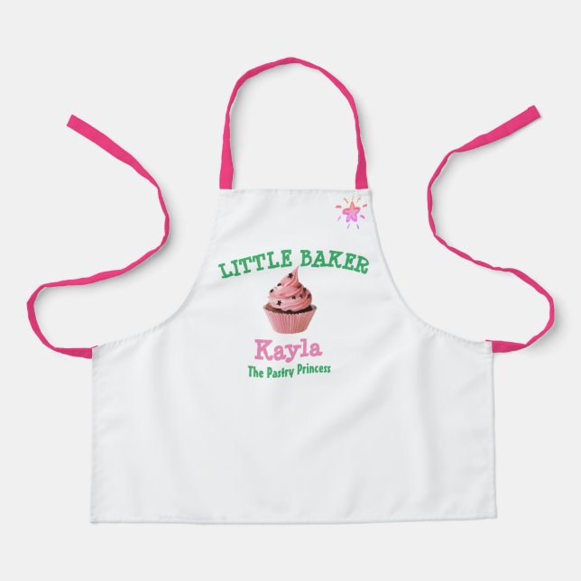 Personalize Pastry Princess Youth Baker Kids Apron (Front)