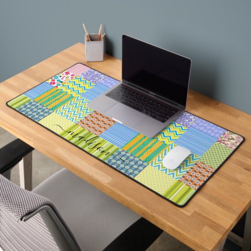 Personalize Patchwork Desk Mat