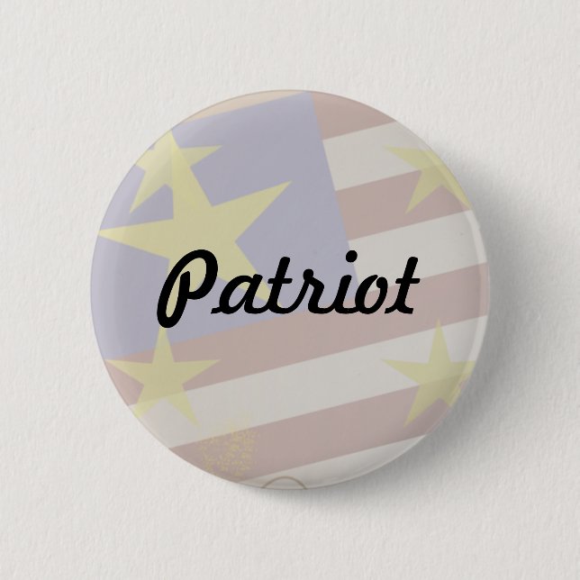 Personalize Patriot Flag Pinback Button (Front)