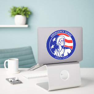 Personalize Patriotic USA Flag RN Registered Nurse Sticker