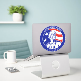Personalize Patriotic USA Flag RN Registered Nurse Sticker