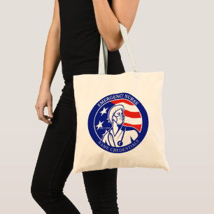 Personalize Patriotic USA Flag RN Registered Nurse Tote Bag
