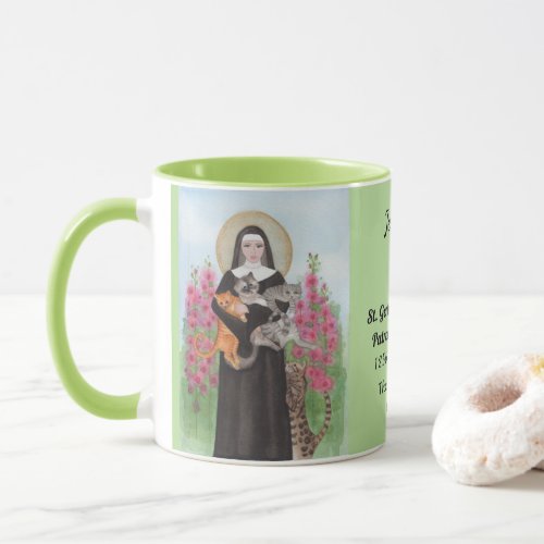 Personalize Patron Saint of Cats Gertrude Coffee Mug