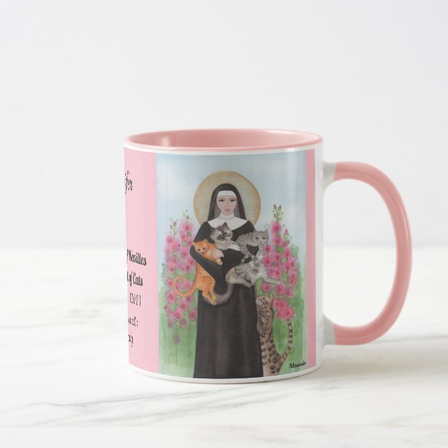 Personalize Patron Saint of Cats Gertrude Coffee Mug (Right)