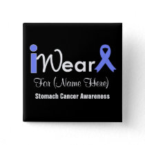 Personalize Periwinkle Ribbon Stomach Cancer Button
