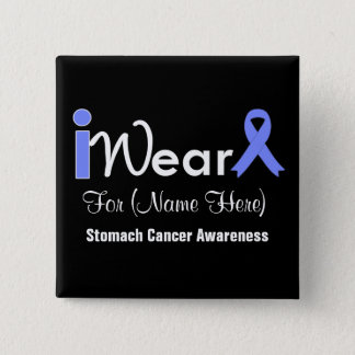 Personalize Periwinkle Ribbon Stomach Cancer Button