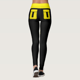 Personalize Pet Cat Love Name Black Yellow Stripes Leggings