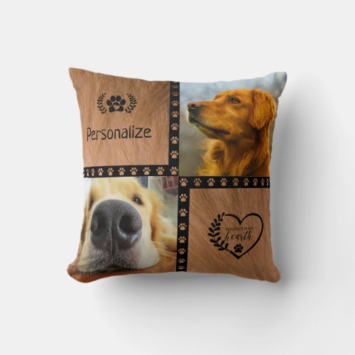 Personalize Pet Dog Memorial Photo   Throw Pillow