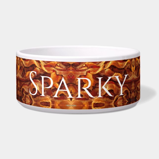 Personalize Pet Food Bowl - Bacon (Front)