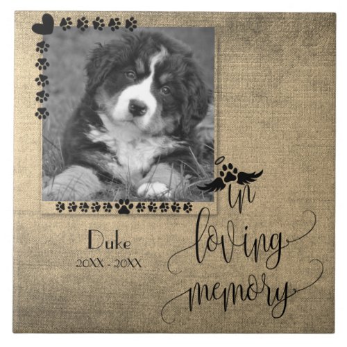 Personalize Pet Memorial In Loving Memory Pet Ceramic Tile