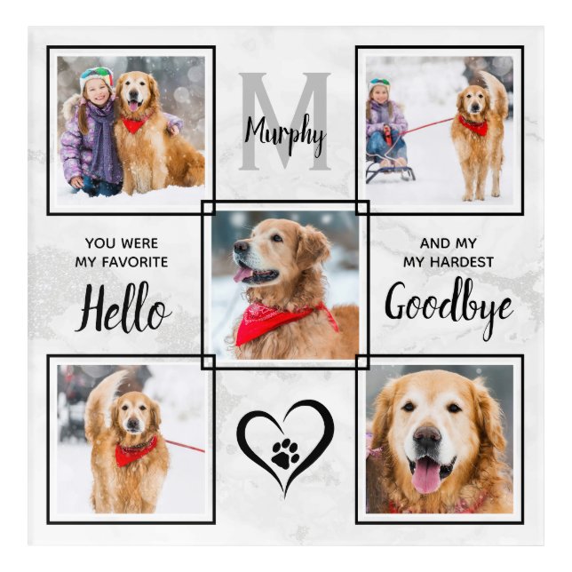 Personalize Pet Memorial Keepsake Photo Collage Acrylic Print (Front)