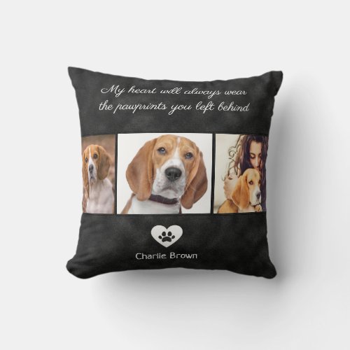 Personalize Pet Memories in Heart n Paws  Throw Pillow