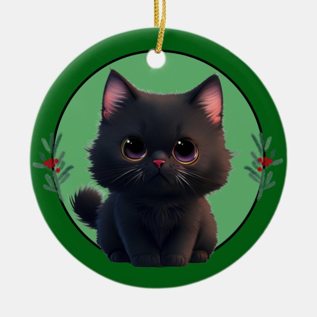 Personalize pet ornament cute pet cat (Front)