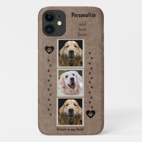 Personalize Pet Photo Collage Forever in my Heart iPhone 11 Case