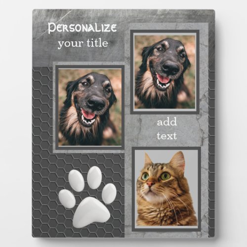 Personalize Pet Photo Frame Iron Metal Effect 