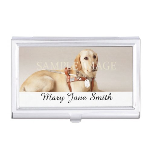 Personalize pet photo name business card case