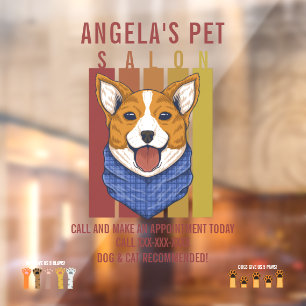 Personalize Pet Salon Dog and Cat Recommended Fun  Window Cling