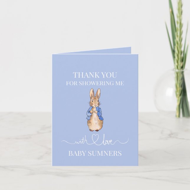 Personalize Peter Photo Baby Shower Thank you Note Card (Front)