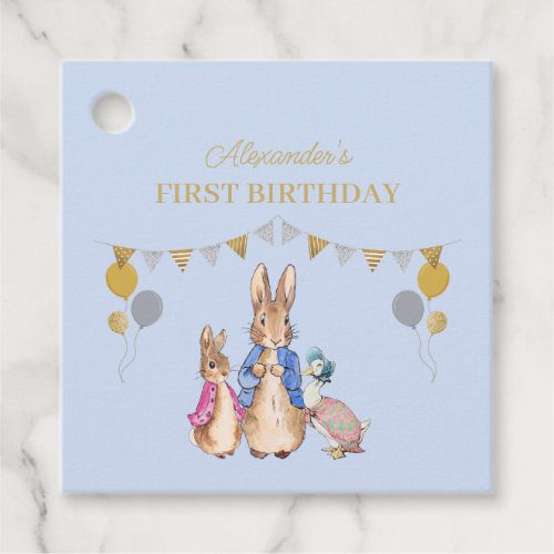 Personalize Peter rabbit 1st Birthday Favor Tags
