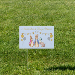 Personalize Peter rabbit Baby Shower Garden Sign