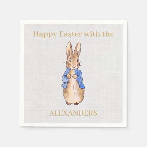 Personalize Peter rabbit Happy Easter  Napkins