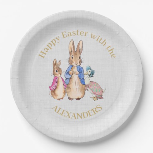 Personalize Peter rabbit Happy Easter  Paper Plates