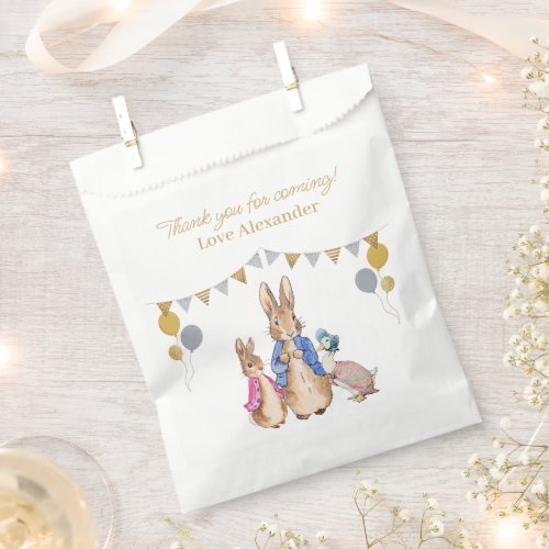 Personalize Peter rabbit white Thank you Favor Bag