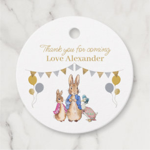 Personalize Peter rabbit white Thank you Favor Tags