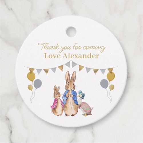 Personalize Peter rabbit white Thank you Favor Tags