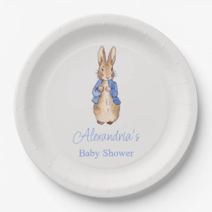 Personalize Peter the rabbit Baby shower Balloon Paper Plates