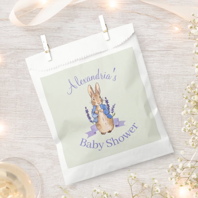 Personalize Peter the Rabbit Baby shower Favor Bag (Clipped)
