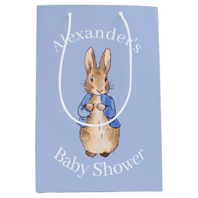 Personalize Peter the rabbit Baby Shower Medium Gift Bag (Front)