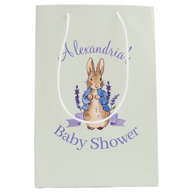 Personalize Peter the Rabbit Baby shower Medium Gift Bag (Front)