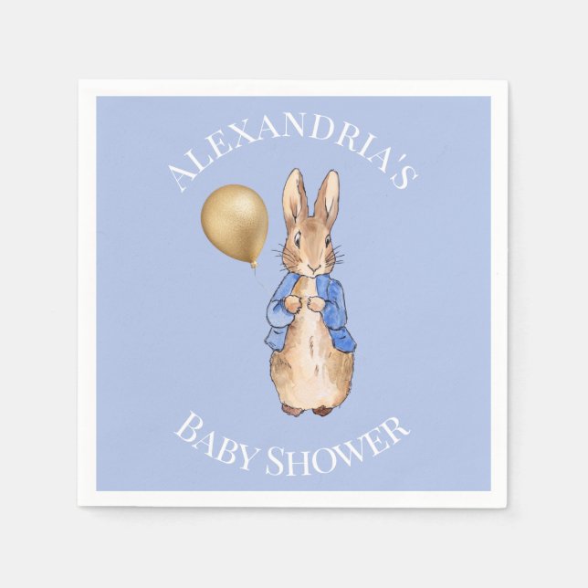 Personalize Peter the rabbit Baby Shower Napkins (Front)