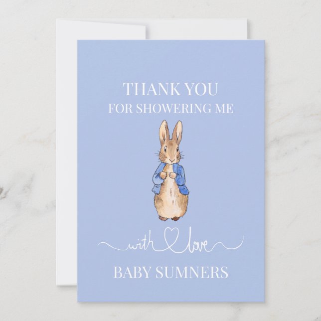Personalize Peter the rabbit Baby Shower Thank you (Front)