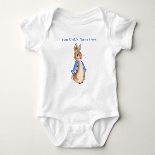 Personalize Peter the Rabbit Childs Name Baby Bodysuit