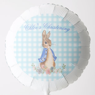 Personalize Peter the Rabbit Christening Blue Balloon