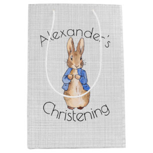 Personalize Peter the rabbit Christening Medium Gift Bag