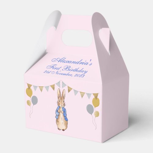 Personalize Peter the Rabbit First Birthday Favor Boxes