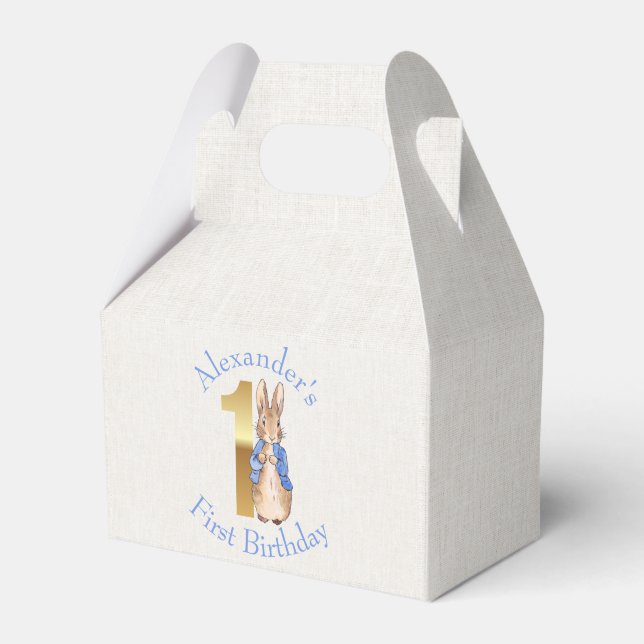 Personalize Peter the rabbit First birthday  Favor Boxes (Front Side)