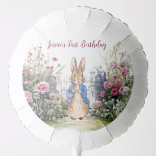 Personalize Peter the Rabbit garden 1st Birthday Balloon