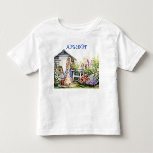 Personalize Peter the Rabbit Garden Shed  Toddler T_shirt