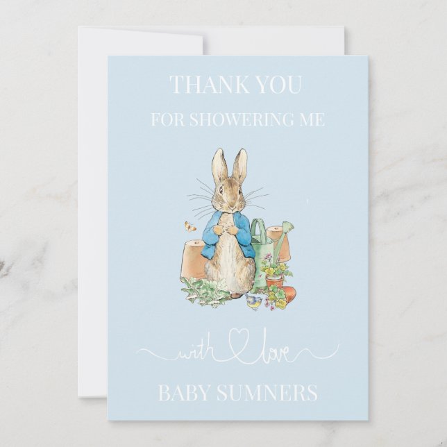 Personalize Peter the rabbit Photo Thank you Card (Front)