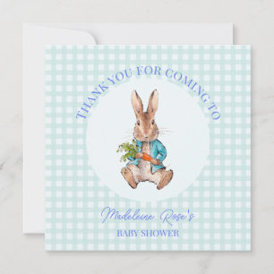 Personalize Peter the rabbit sitting with a carrot Thank You Card