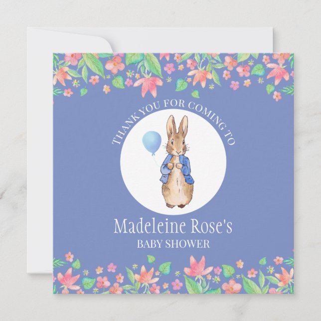Personalize Peter the rabbit Thank you Card (Front)