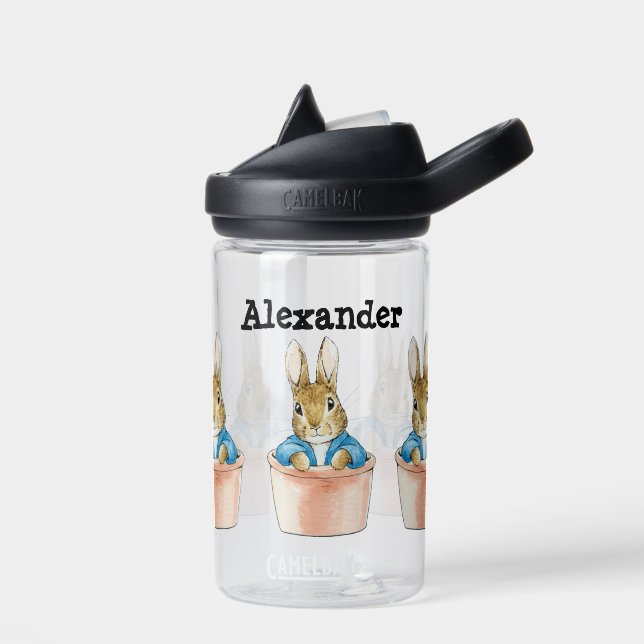 Personalize Peter the rabbit with a name Water Bottle (Left)