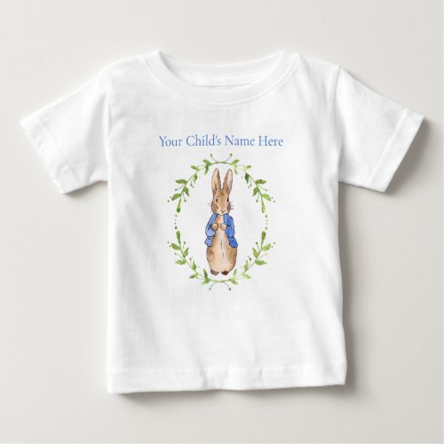  Personalize Peter the Rabbit with Childs Name Baby T_Shirt